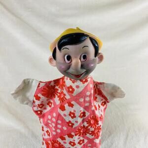 Vintage Pinocchio Walt Disney Productions 1950s Hand Puppet Gund Disneyana READ​